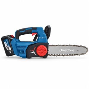 Dong Cheng DCCS20121 cordless chainsaw with 12-inch bar and battery